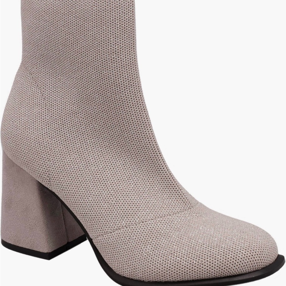 MIA Women's Textured Beige Heeled Boots